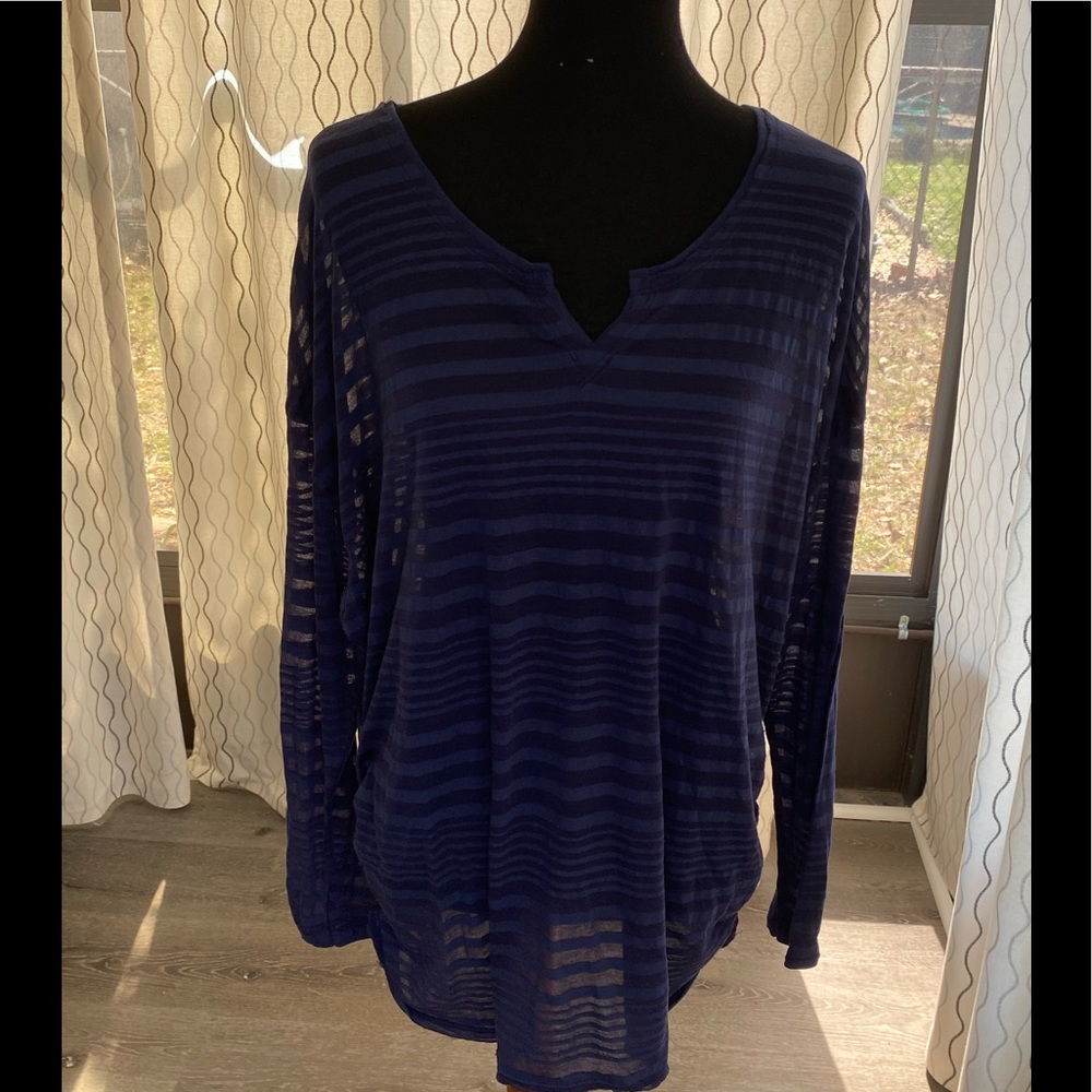 Lane Bryant Sheer Top Women’s Plus Sz 22/24 Long Sleeve